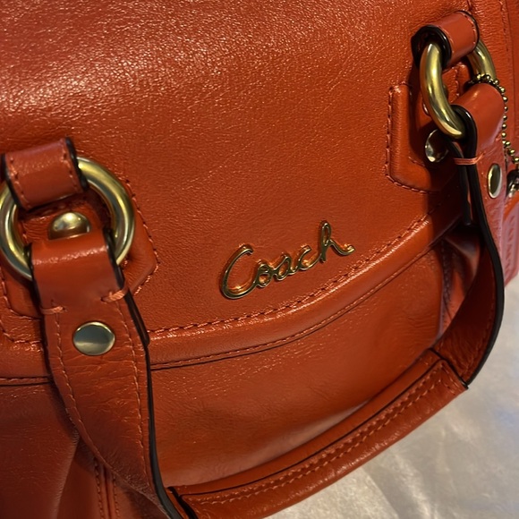 Coach Leather Ashley Burnt Orange convertible Bag W/ Hang tag EUC - Picture 3 of 14
